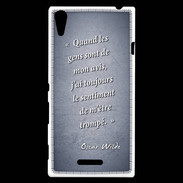 Coque Sony Xperia T3 Avis gens Bleu Citation Oscar Wilde