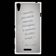 Coque Sony Xperia T3 Avis gens Gris Citation Oscar Wilde