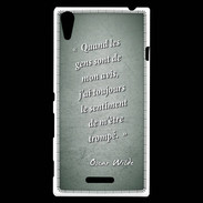 Coque Sony Xperia T3 Avis gens Vert Citation Oscar Wilde