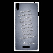 Coque Sony Xperia T3 Bons heureux Bleu Citation Oscar Wilde
