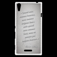 Coque Sony Xperia T3 Bons heureux Gris Citation Oscar Wilde