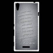 Coque Sony Xperia T3 Bons heureux Noir Citation Oscar Wilde
