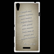 Coque Sony Xperia T3 Bons heureux Sepia Citation Oscar Wilde
