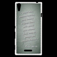 Coque Sony Xperia T3 Bons heureux Vert Citation Oscar Wilde