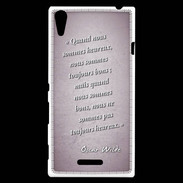 Coque Sony Xperia T3 Bons heureux Rose Citation Oscar Wilde