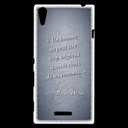 Coque Sony Xperia T3 Choix ennemis Bleu Citation Oscar Wilde