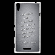 Coque Sony Xperia T3 Croire Noir Citation Oscar Wilde