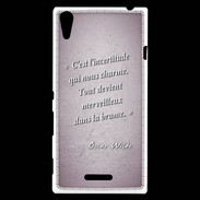 Coque Sony Xperia T3 Incertitude amour Rose Citation Oscar Wilde