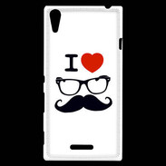 Coque Sony Xperia T3 I love Lunette Moustache