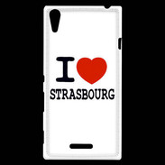 Coque Sony Xperia T3 I love Strasbourg