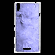 Coque Sony Xperia T3 Effet de plumes bleues PR