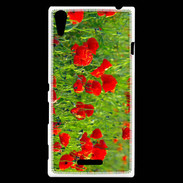 Coque Sony Xperia T3 DP champs de coquelicots