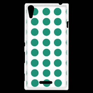 Coque Sony Xperia T3 pois vert d'eau