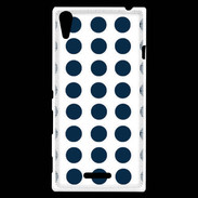 Coque Sony Xperia T3 pois bleu marine