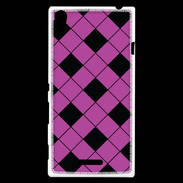 Coque Sony Xperia T3 losange noir & rose