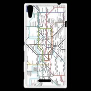 Coque Sony Xperia T3 Plan de métro de Londres