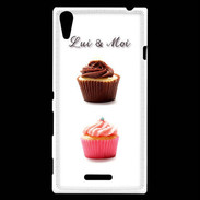 Coque Sony Xperia T3 Cupcake lui et moi PR
