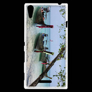 Coque Sony Xperia T3 DP Barge en bord de plage 2