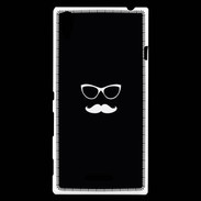 Coque Sony Xperia T3 moustache noir & blanc