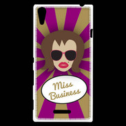 Coque Sony Xperia T3 Miss business Chatain