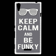 Coque Sony Xperia T3 Keep Calm Funky Gris