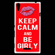 Coque Sony Xperia T3 Keep calm Girly Rouge