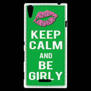 Coque Sony Xperia T3 Keep Calm Girly Vert