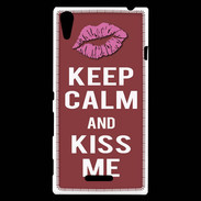 Coque Sony Xperia T3 Keep Calm Kiss me Brique