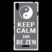 Coque Sony Xperia T3 Keep Calm Be Zen Gris