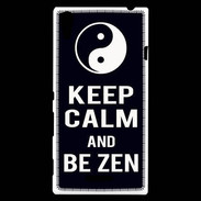 Coque Sony Xperia T3 Keep Calm Be Zen Noir