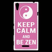 Coque Sony Xperia T3 Keep Calm Be Zen Rose