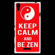 Coque Sony Xperia T3 Keep Calm Be Zen Rouge