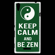 Coque Sony Xperia T3 Keep Calm Be Zen Vert