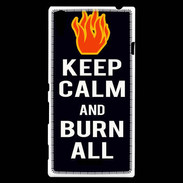 Coque Sony Xperia T3 Keep Calm Burn Noir