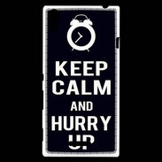 Coque Sony Xperia T3 Keep Calm Hurry up Noir