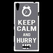 Coque Sony Xperia T3 Keep Calm Hurry up Gris