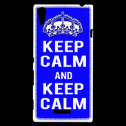 Coque Sony Xperia T3 Keep Calm Bleu