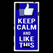 Coque Sony Xperia T3 Keep Calm Like This Bleu