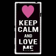 Coque Sony Xperia T3 Keep Calm Love Noir