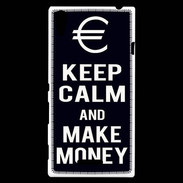 Coque Sony Xperia T3 Keep Calm Make money Noir