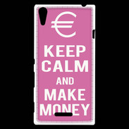 Coque Sony Xperia T3 Keep Calm Make money Rose
