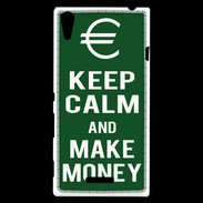 Coque Sony Xperia T3 Keep Calm Make money Vert