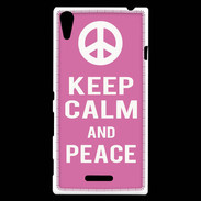 Coque Sony Xperia T3 Keep Calm Peace Rose