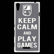 Coque Sony Xperia T3 Keep Calm Play games Gris