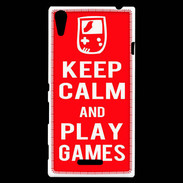 Coque Sony Xperia T3 Keep Calm Play games Rouge