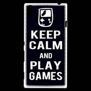 Coque Sony Xperia T3 Keep Calm Play games Noir