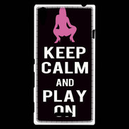Coque Sony Xperia T3 Keep Calm Play on Noir
