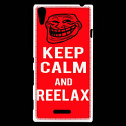 Coque Sony Xperia T3 Keep Calm Reelax Rouge
