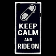 Coque Sony Xperia T3 Keep Calm Ride on Noir