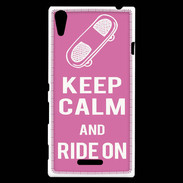 Coque Sony Xperia T3 Keep Calm Ride on Rose